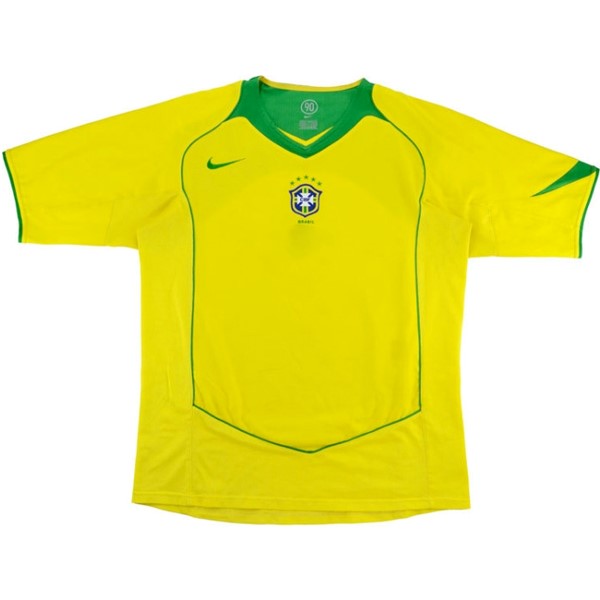Camiseta Brasil Primera equipo Retro 2004 Amarillo